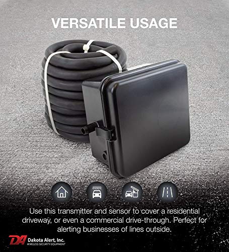 Image of Dakota Alert Driveway Alarm System - DCRH-4000 with One Mile Wireless Range- DCR-4000 Receiver & DCHT-4000 Transmitter Box with 25' Rubber Hose, Drive Thru Sensor & Signal