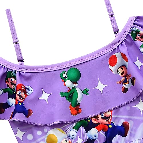 Girls Swimsuit,1/2 Piece Swimming Suits Movie Graphic Bathing Suit Gift Swimwear for Girls 3-9Years4