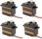 ZHITING 4 STÜCKE ES08MA II 12 g Mini-Metallgetriebe Analoges Servo Stoßdichte stabile Maschine Kompatibel mit RC-Modell