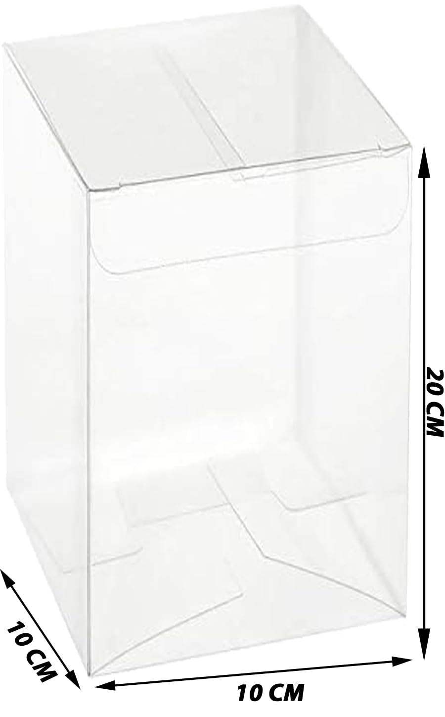 50 scatole bomboniere trasparenti pvc 10x10x20 cm
