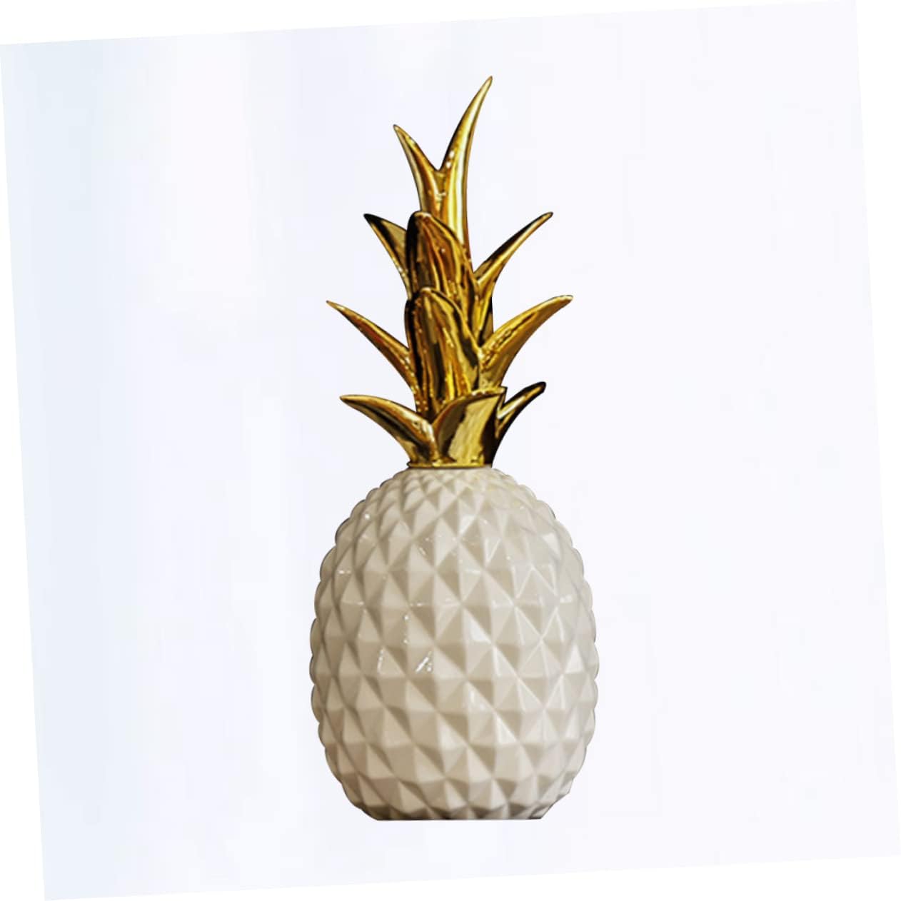 Pineapple Crafts Table Ornament White Fruit Decoration for Home Kitchen Living Space Present for Family and Friends