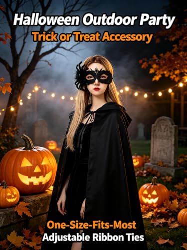 ChayWillow Halloween Black Spider Masquerade Half Eye Mask - image 4