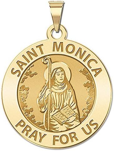 PicturesOnGold.com Saint Monica Religious Medal - 1 Inch Size of a Quarter in Sterling Silver - Image 2