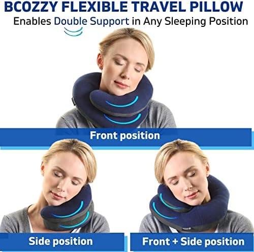 BCOZZY Neck Pillow for Travel Provides Double Support to The Head, Neck, and Chin in Any Sleeping Position on Flights, Car, and at Home, Comfortable ...