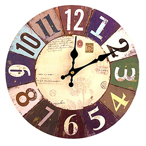 Likeluk Wanduhr Lautlos, 12zoll (30cm) Vintage Wanduhr Uhr Uhren Wall Clock ohne Tickgeräusche Cover