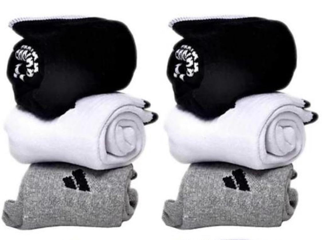 t trendy mart Men's Cotton Ankle Socks, Black White Grey, Pack of 6 Pairs-picture-19