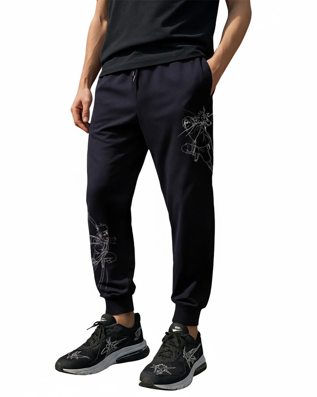Naruto Men's Cotton Graphic Print Super Loose Fit Jogger | Track pants for man | Lower for man | Trouser for men | Baggy trackpants for men | Multipurpose | Mens Lower Activewear | Utility Pockets | Lightweight & Flexible Elastic Waist | Casual Joggers | Loose Fit-image-22