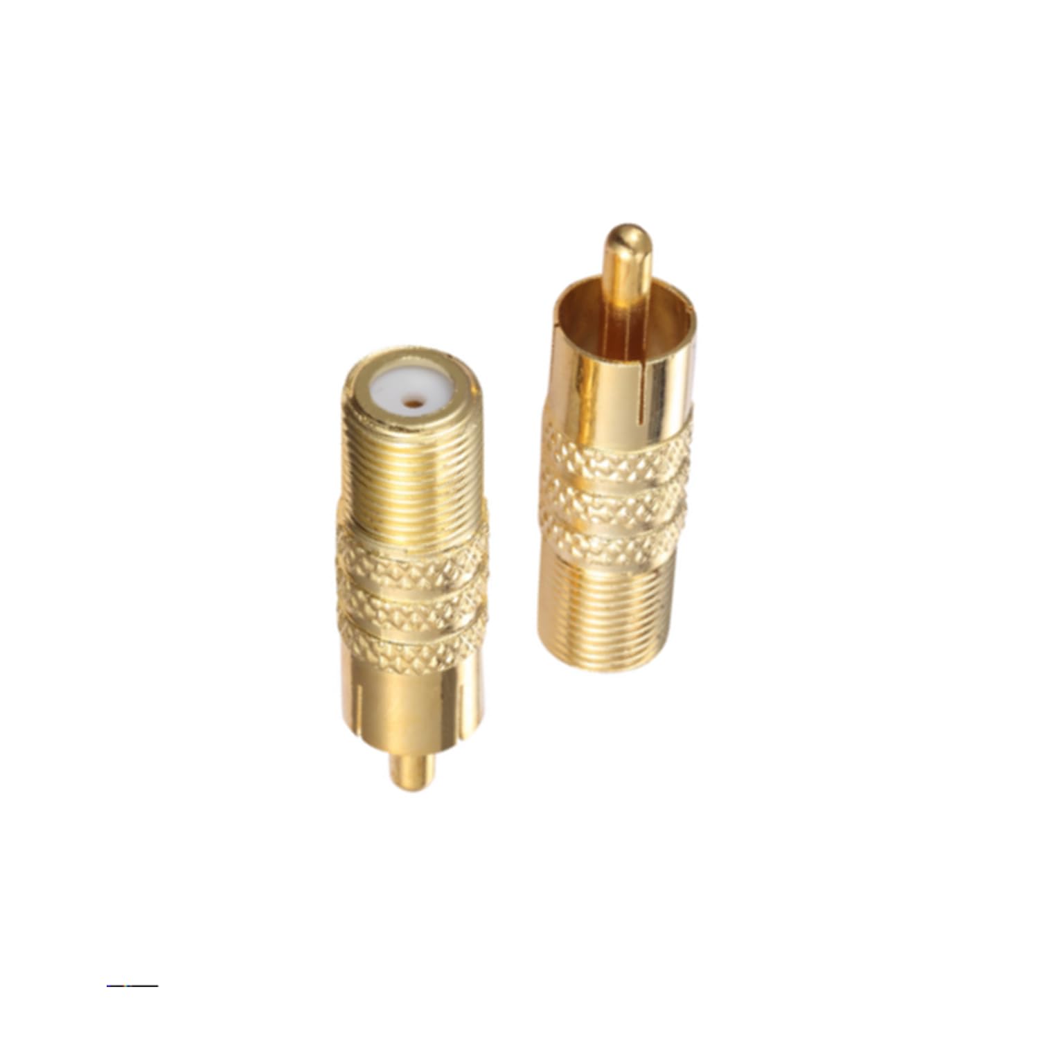 Adattatore F femmina a RCA maschio, connettore cavo coassiale in rame placcato oro 75 ohm per TV via cavo, TV satellitare, TV, modem, subwoofer, apparecchiature audio e video, confezione da 2
