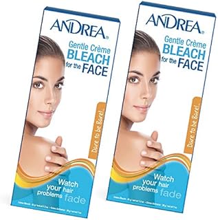 Andrea Gentle Cream Bleach for Unwanted Facial Hair, 2 packs