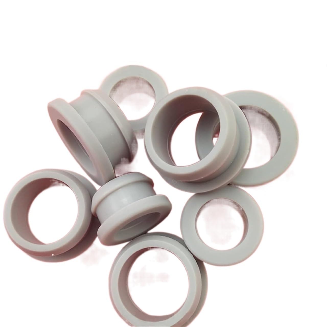Arandela de goma, arandelas de cable de escritorio, kit de arandelas de goma, 10 piezas de 2 mm a 30 mm de goma de silicona gris con arandela a presión, tapones for orificios, casquillo de cableado de