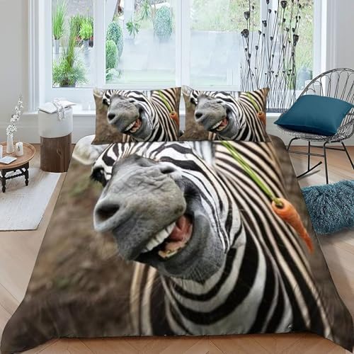 Housse de couette super king animaux imprimé 3D microfibre 260x220
