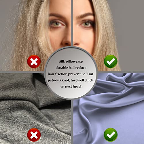 Silk Pillowcase for Hair and Skin,Soft,Breathable and Sliky 100% Queen Silk Pillow Case Set of 2,Both Sides Natural Mulberry Silk Pillowcases with Hidden Zipper(Queen Size 20"X 30",2pcs)