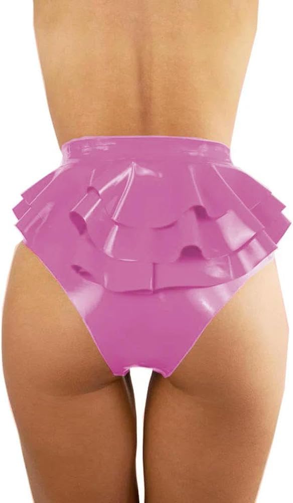 Women PVC Slim Button Back Ruffles Hot Shorts Gothic Night Party Club Pole Dance Shorts