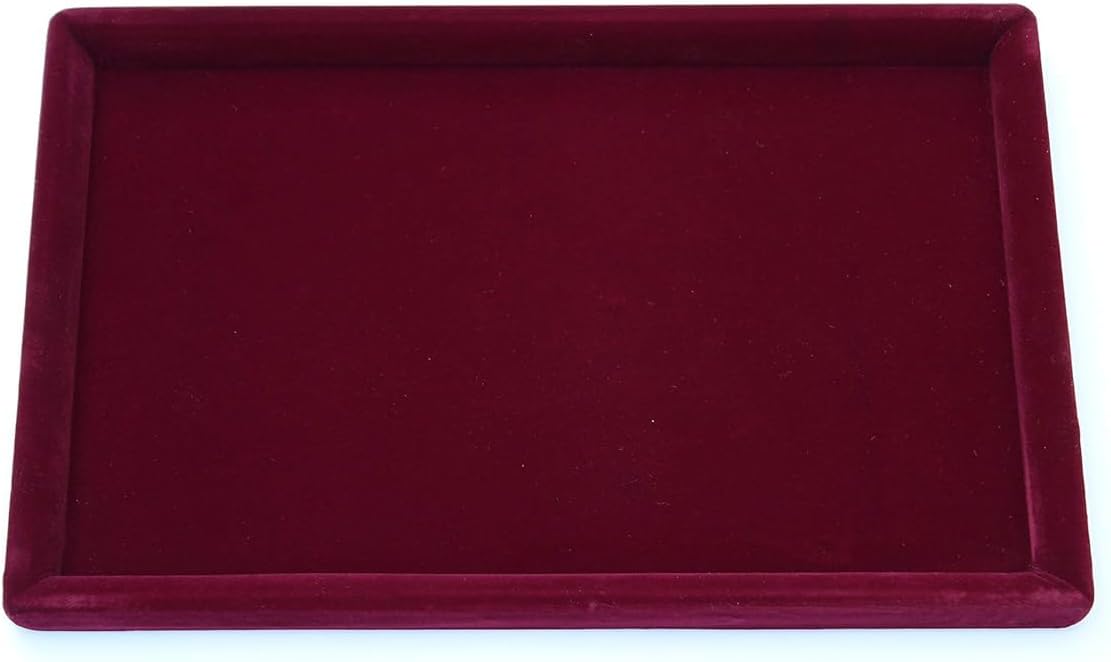 RADHY Velvet Jewellery Display Organizer Tray Maroon Velvet Beading Tray, 12X8 Inch (1 Pcs Set)