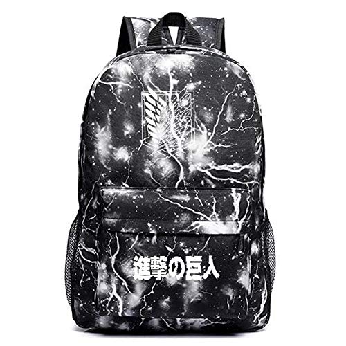 Gumstyle Attack on Titan AOT Anime: Mochila de viaje con puerto de carga USB