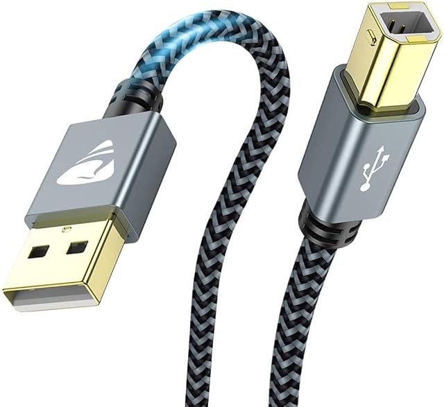 Printer Cable,5M/15FTUSB 2.0 Type A Male to B Male Scanner Cord USB Printer Wire Compatible with HP, Brother, Epson, Canon, Delll, Lexmark, Xerox, Samsung and More