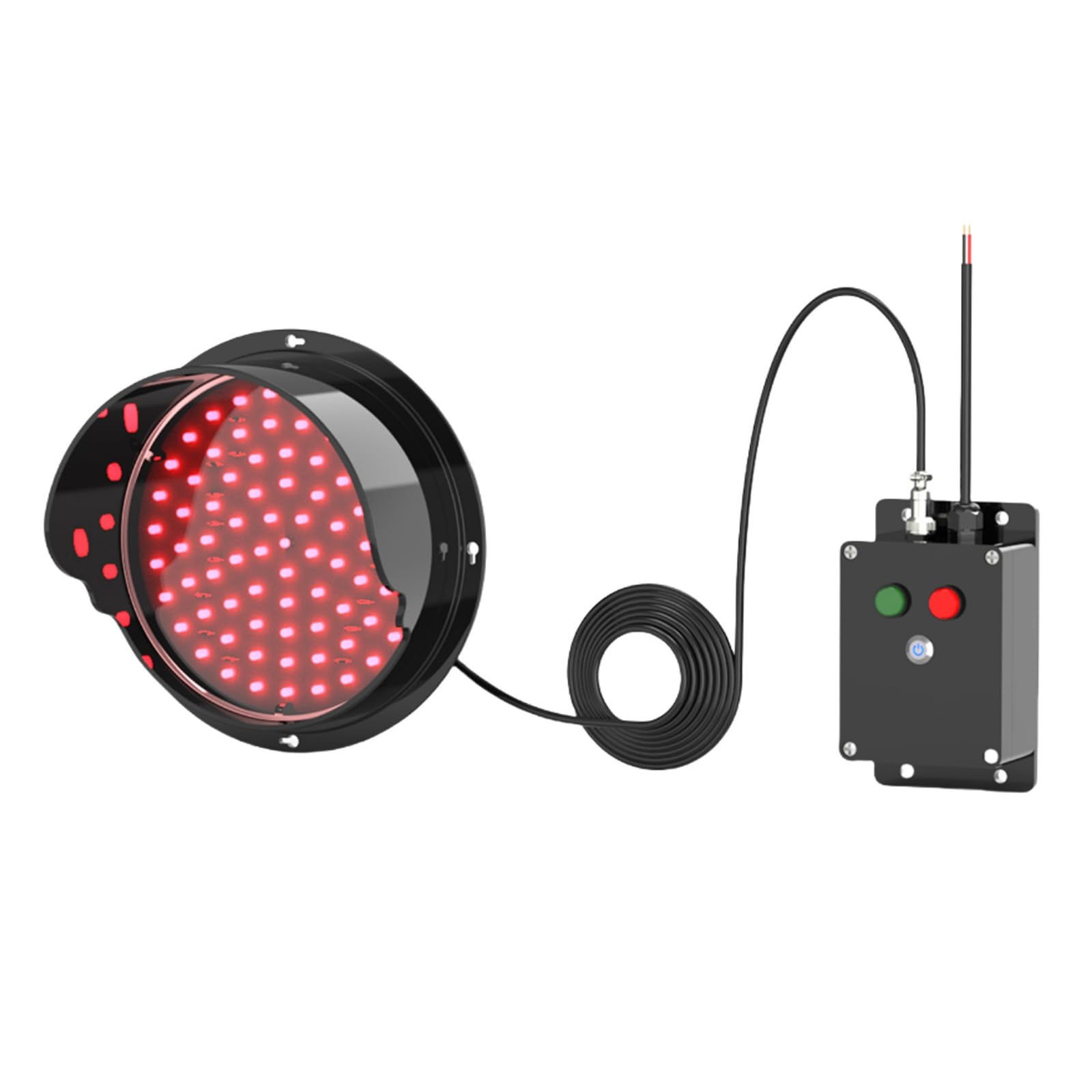 85-260V Waterproof LED Traffic Light Go and Stop Safety Signal Light, Red/Green Traffic Indicator Light with Push Button Control, for Parking Lanes/Weighbridge(Size:8in)