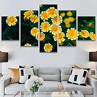 SIGNWIN 5 Panel Canvas Wall Art Modern Art Bouquet Colorful Cool Floral Group Multicolor Photography Realism Romantics for Home Decorations Ready to Hang - 60