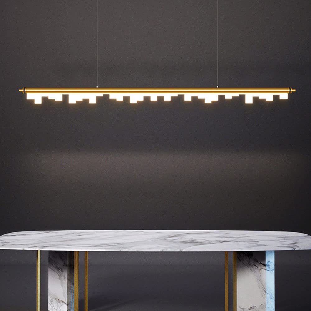 Nowoczesna lampa wisząca LED z długim paskiem, ściemniana, aluminiowa, liniowa lampa wisząca do biura, wyspy kuchennej, żyrandol, lampa wisząca, stabilizacja