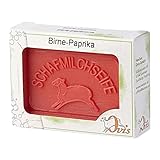 luterna Ovis Schafmilchseife Birne-Paprika, 100% Bio, für die tägliche Dusche, eckig, 100 g, verpackt