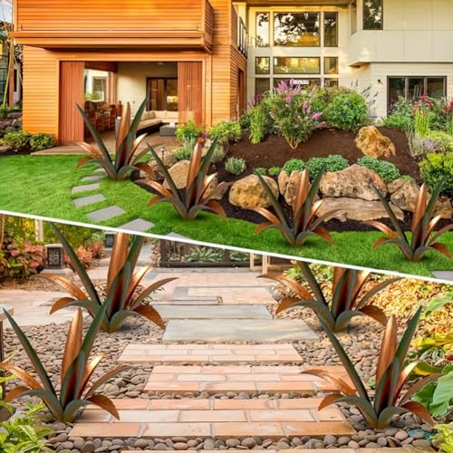 Agave en Métal DIY Style Rustique Sculpture Unique pour Terrasse - 8