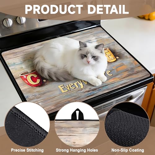 Image of Versatile Stove Guard Mat for Electric Stoves - All-in-One Heat-Resistant Protector Mat, Non-Slip Kitchen Counter Mat 28''x20''