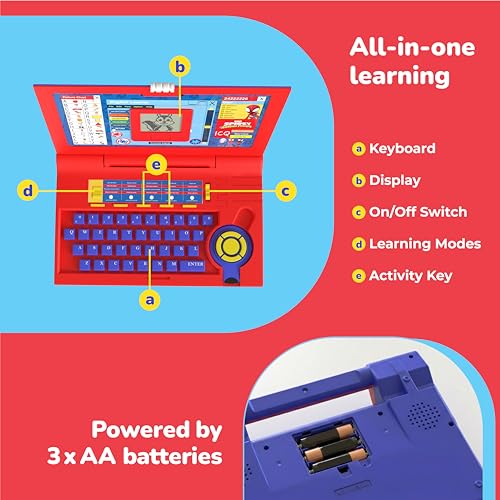 Image of Lifelong Spiderman Laptop for Kids 2-5 Yrs | 20-in-1 Learning Modes with Music | Educational Laptop with Alphabet, Words, Games, Numbers | AA Battery Operated Computer Toy with Mouse | Gift for Kids