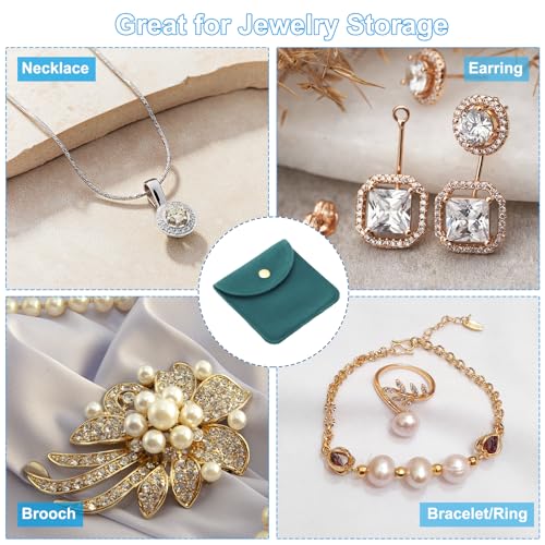 Bolsas de joyería antirrayaduras con botón para evitar nudos en collares y pulseras 7