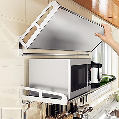 Support de rangement pour micro-ondes avec étagère à épices murale - 3