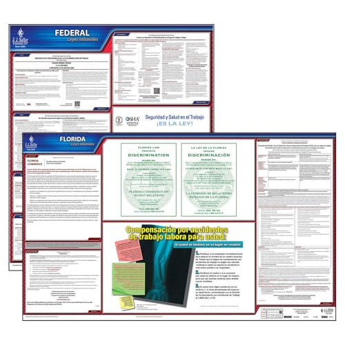 Florida and Federal Labor Law Posters (Spanish, FL State) - OSHA Compliant Poly Poster Set, J. J. Keller & Associates, Inc.