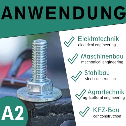 Cilinderschroef met binnenzeskant volgens DIN 912 / ISO 4762 volledige schroefdraad roestvrij staal A2 V2A cilinderkopschroef incl. De schroevenfabrikage sticker (M8 x 35 mm, 10 stuks)