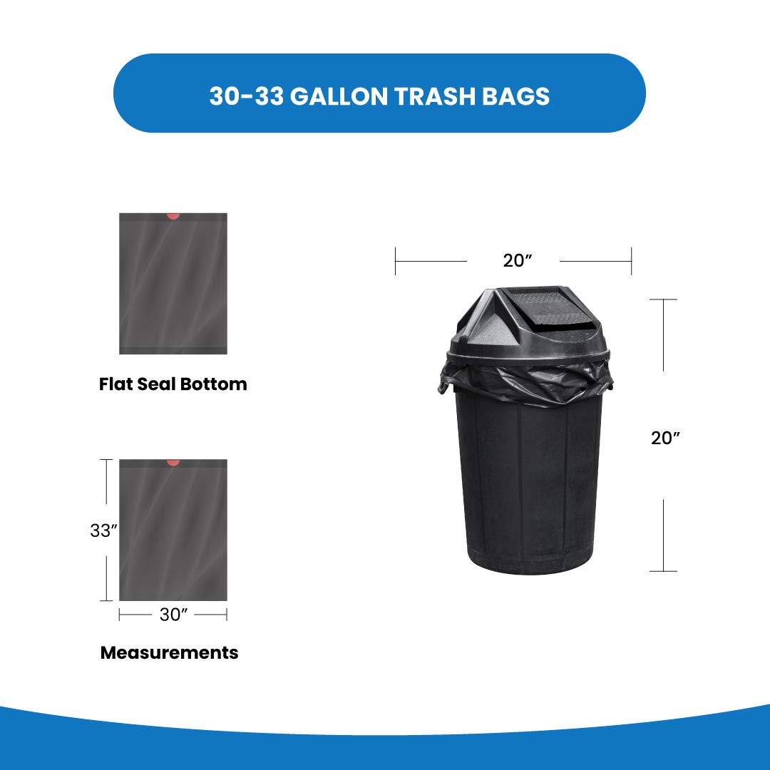 Reli. 30 Gallon Trash Bags Drawstring | 250 Count Bulk | Black | 30 Gallon Garbage Bags Heavy Duty | Large