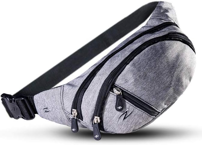 ZOL Classic X Sport and Travel Fashion Fanny Pack Men Women Waist Bag 3 Pockets