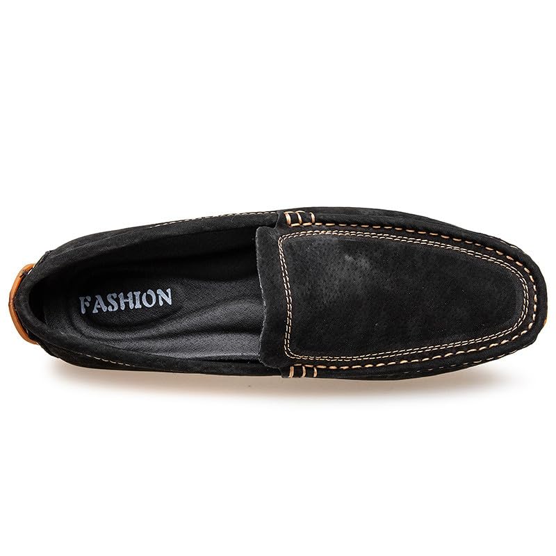 Santimon Mens Driving Penny Loafers Suede Moccasins Slip On Casual Dress Wide Boat Shoes2