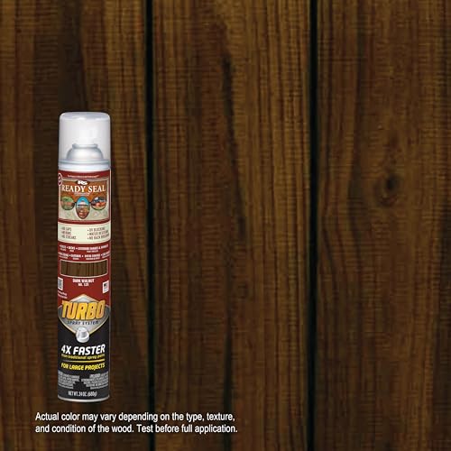 Image of Ready Seal Exterior Wood Stain | Turbo Spray System | Professional Grade Oil-Based Stain and Sealer in One | Ideal for Decks, Fences, Pergolas, Wood Siding & More | 24 Ounce | Dark Walnut