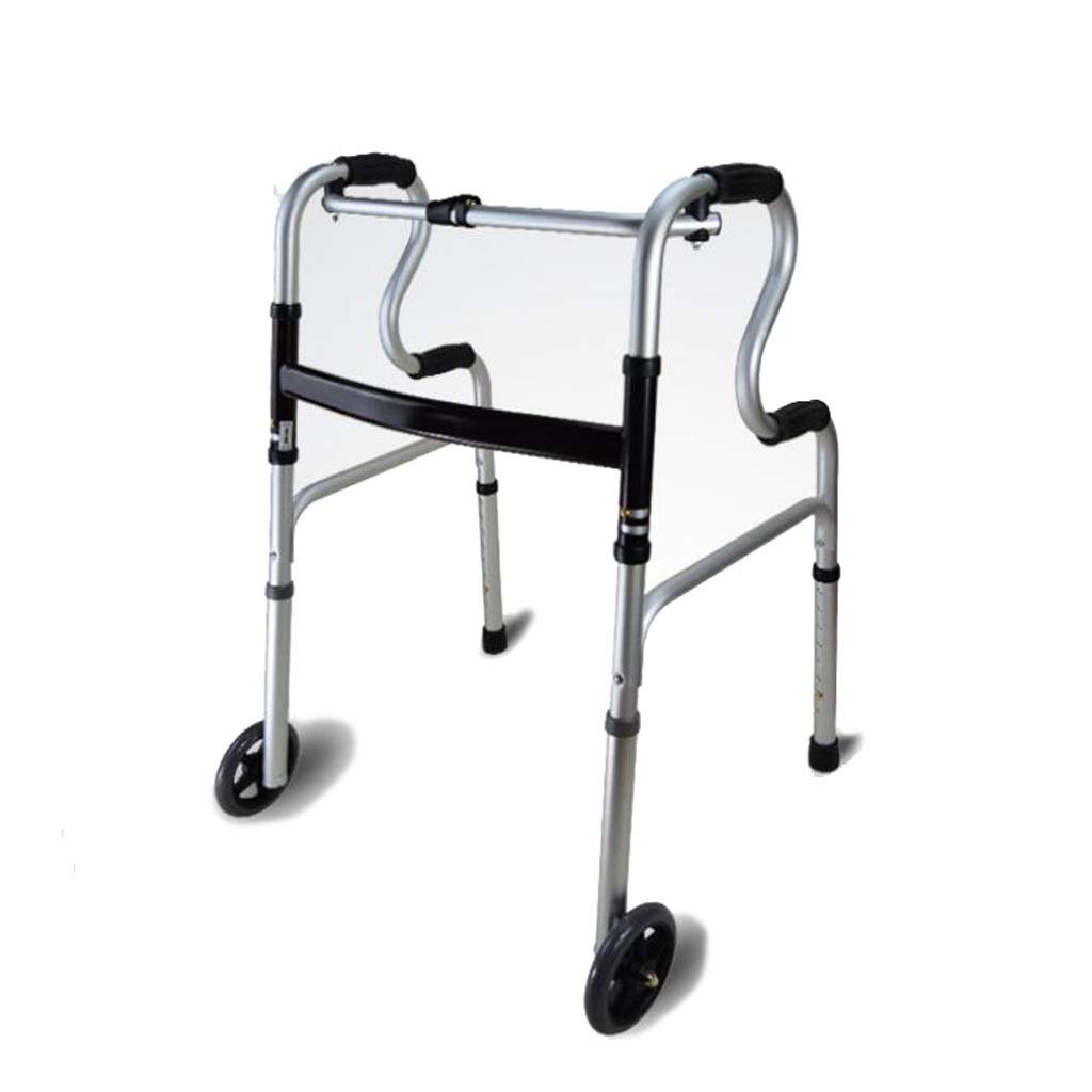 Cadre de marche pliable à 2 roues en aluminium léger avec hauteur réglable