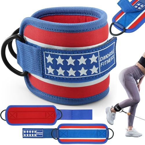 Image of DMoose Ankle Strap for Cable Machine - One Size Fit with Premium Padding, Workout Kickback Ankle Cuffs, Ankle Bands for Working Out, Booty Workouts, Leg Extension, Hip Abductors & Lower Body Exercises