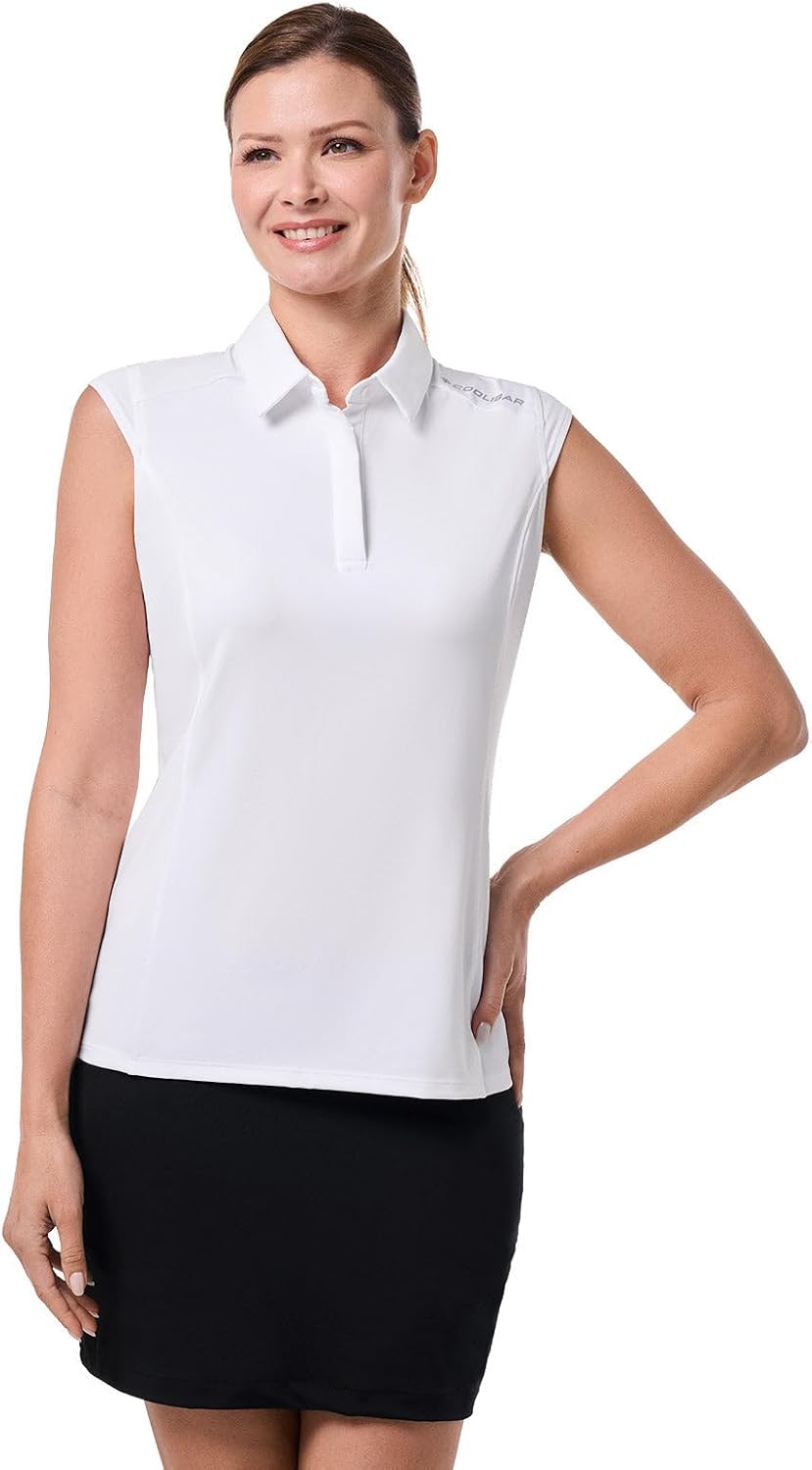 Coolibar Women's Performance Sleeveless Polo - UPF 50+ Sun Protection - Dew