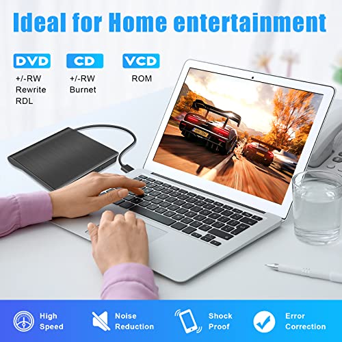 Fancy Buying External Cd/Dvd Drive For Laptop, Usb 3.0 Cd Burner Portable Cd/Dvd Optical Drive Player Reader Writer, Compatible With Notebooks, Desktops, Macs, And All-In-One Computers (Black) #TOP2