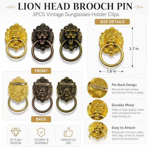 3PCS Sunglass Holder Broach, Retro Glasses Clip for Shirt, Eye Glass Holding Brooch Lovely Jewelry Centerpiece by IWCR - Image 6