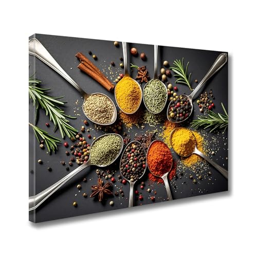 Colorful Spices Spoon Canvas Print