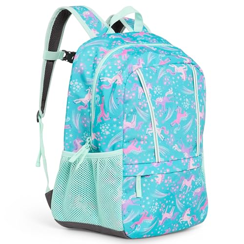 Lands' End Unisex Kids Medium ClassMate Lightweight Durable Elementary School Backpack, Ceramic Blue