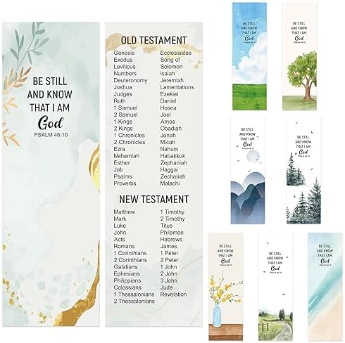 Qilery 64 Pieces Books of The Bible Bookmarkers Large Print Christian Gifts Book Markers for Reading Christian Bookmarks Religious Bookmarks for Book Lovers Readers School Office Supplies Gift