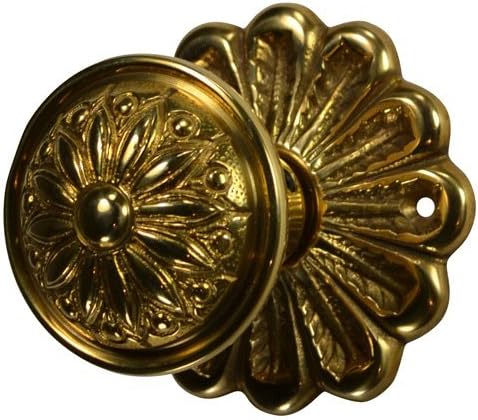 Copper Mountain Hardware Juego de pomos de puerta de estilo provincial con rosetas de flores (pasoarmario), latón pulido)