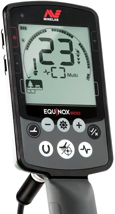 Close-up of MINELAB EQUINOX 600 control panel