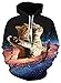 Loveternal Titanic Cat Design 3D Gedruckt Hoodie Neuheit Pullover für Mens Womens Sweatshirt Pullover mit großen Tasche XL
