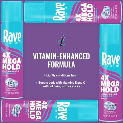 Rave Spray Fijador Cabello 4 Piezas Resistente Larga Duración miniatura 6
