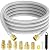 12 Feet High Pressure Braided Propane Hose Extension with Conversion Coupling 3/8" Flare to 1/2" Female NPT, 1/4" Male NPT, 1/8" NPT Male,3/8" Male NPT, 3/8" Male Flare for BBQ Grill, Fire Pit, Heater