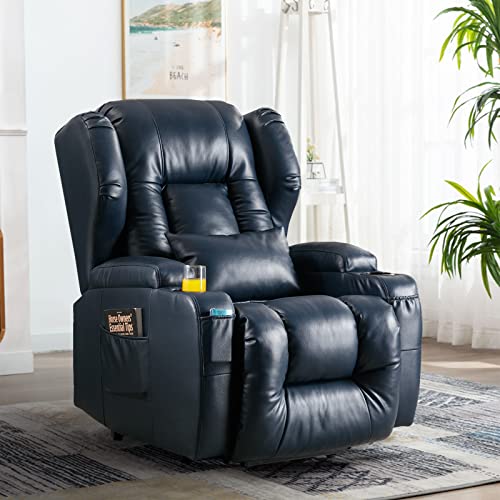Bingtoo Electric Power Recliner Chair With Massage And Heat Recliner Chairs For Adults, Leather Home Theater Seating With Lumbar Pillow, Cup Holders, Usb Port #TOP7