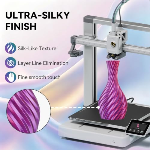 Image of Kingroon PLA Filament, Multicolor Silk PLA Filament, Tri Color 3D Printer Filament, 1.75 mm, Dimensional Accuracy + /- 0.03 mm, 1kg Spool(2.2lbs), Red Gold Purple